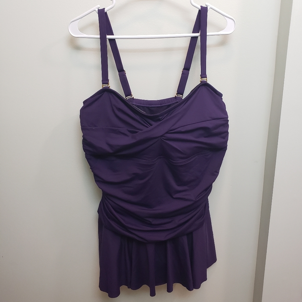 Luaren Ralph Lauren One Piece Skirt Purple Swimsuit Size 22w
